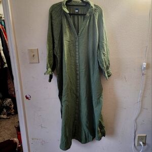 Old navy Green Button-Up Maxi Dress size 4x